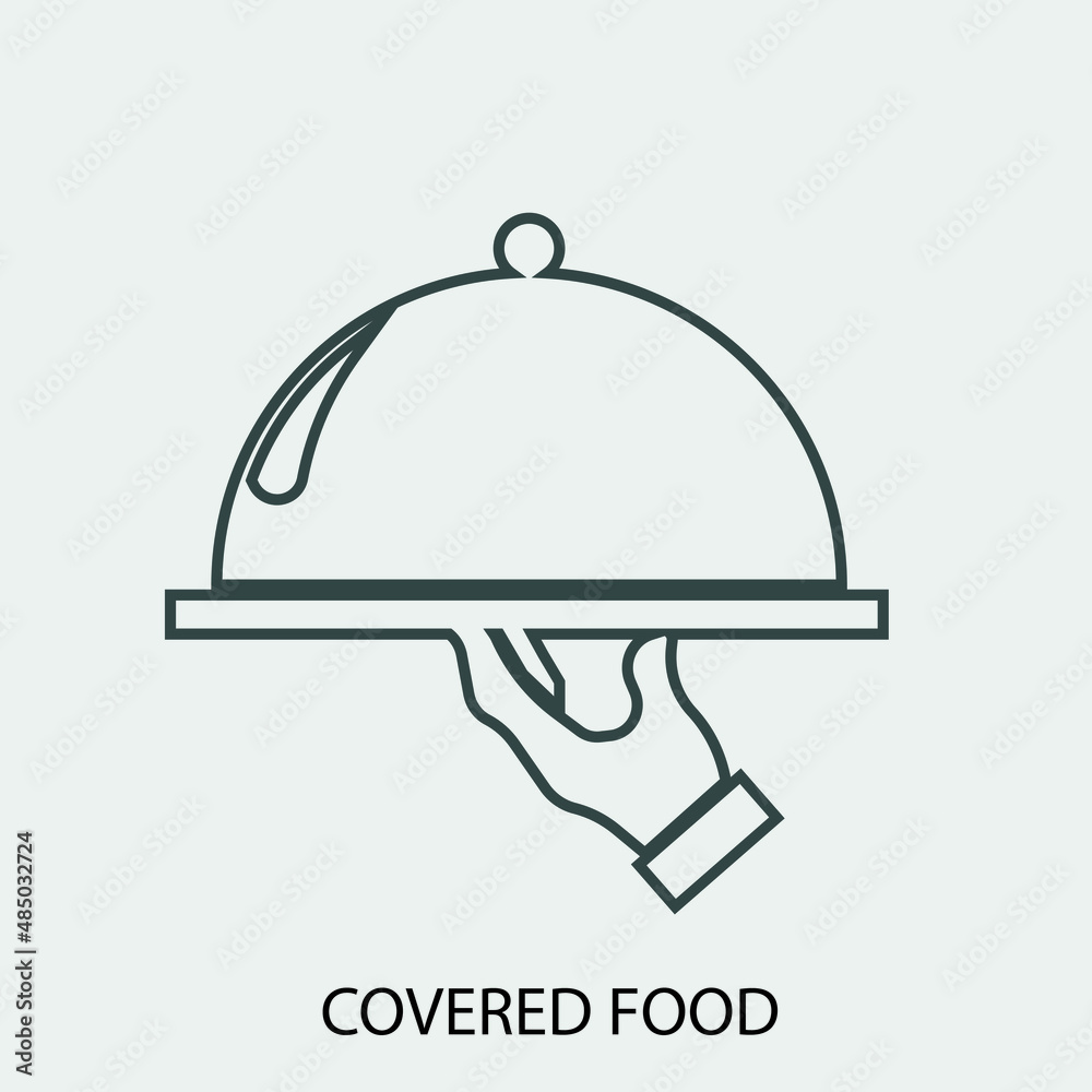 Fototapeta premium Covered_food vector icon illustration sign
