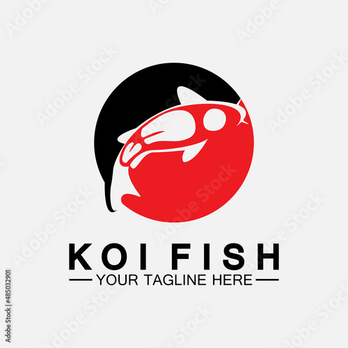 Koi Fish Logo Design Vector Template