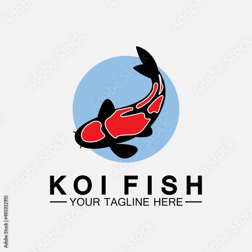 Koi Fish Logo Design Vector Template
