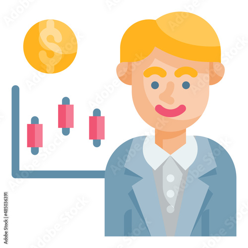 trader flat icon