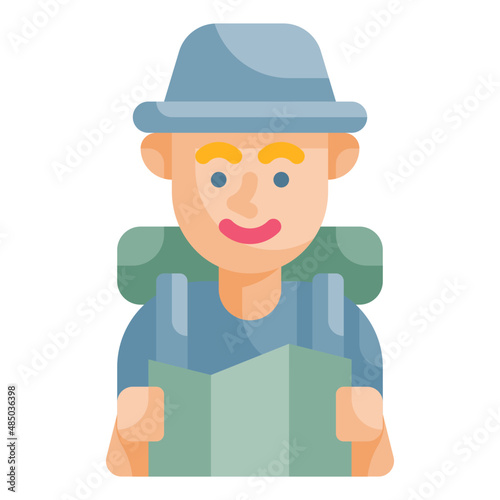 traveller flat icon