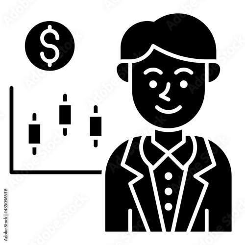 trader glyph icon