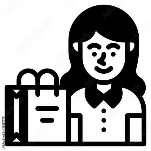 shopper glyph icon