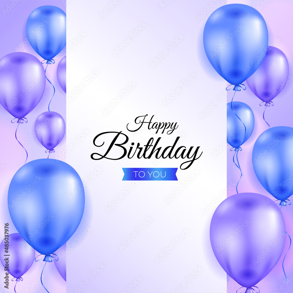 Happy Birthday Background Design With Realistic Balloons Stock Vector 