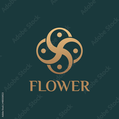 Luxury elegant flower floral logo vector with letter S
