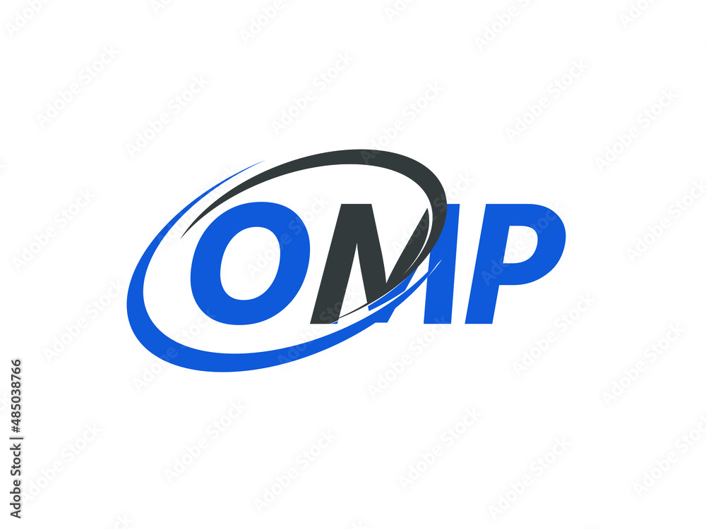 OMP letter creative modern elegant swoosh logo design OMP letter creative modern elegant swoosh logo design