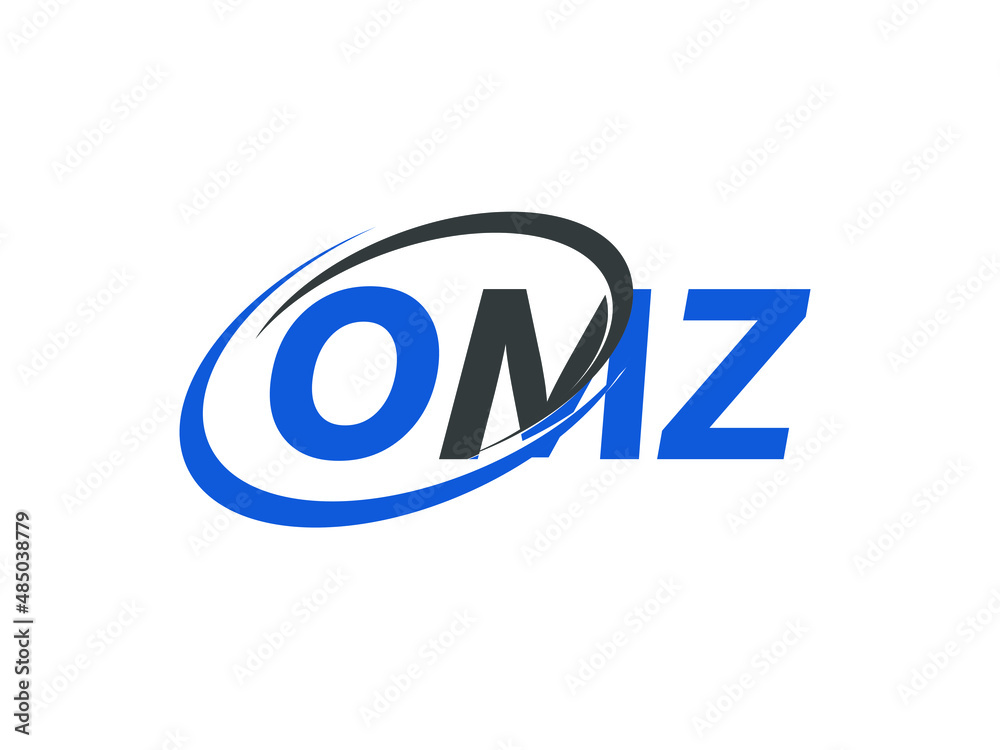 OMZ letter creative modern elegant swoosh logo design