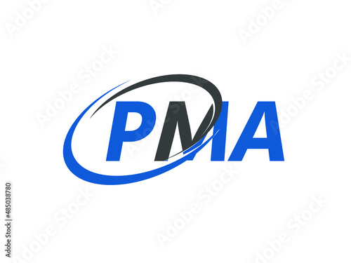 PMA letter creative modern elegant swoosh logo design