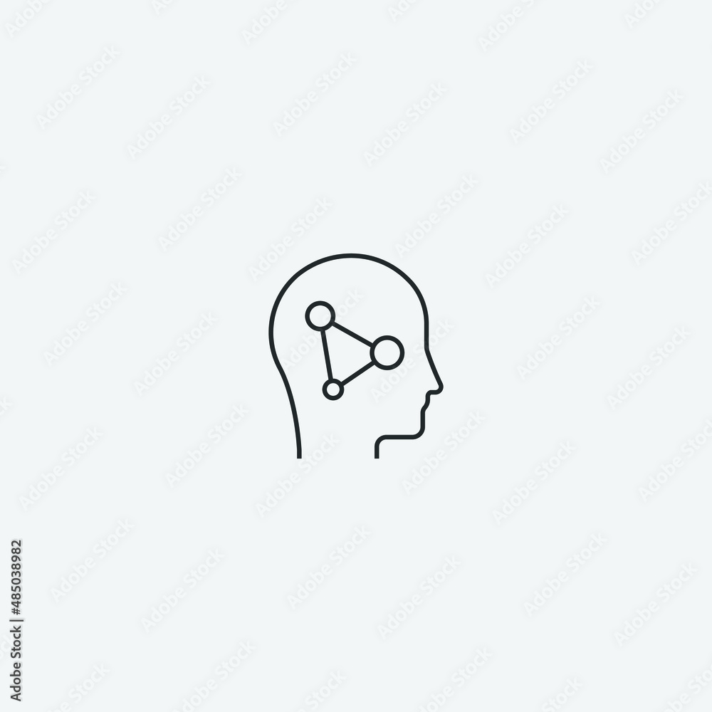 Brain vector icon illustration sign