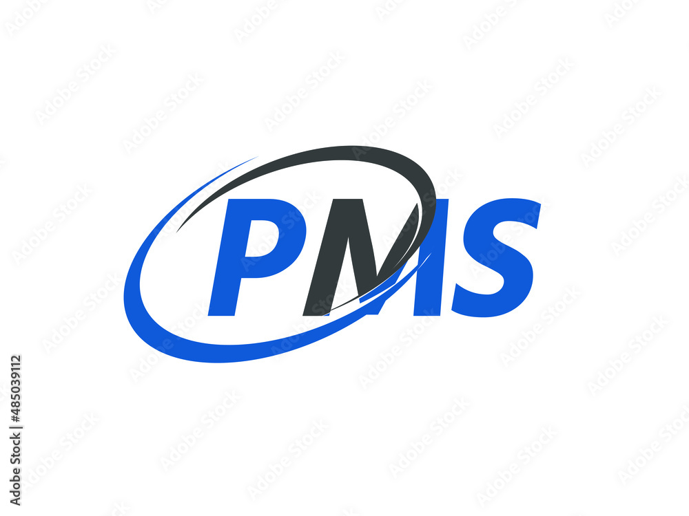 PMS letter creative modern elegant swoosh logo design PMS letter creative modern elegant swoosh logo design
