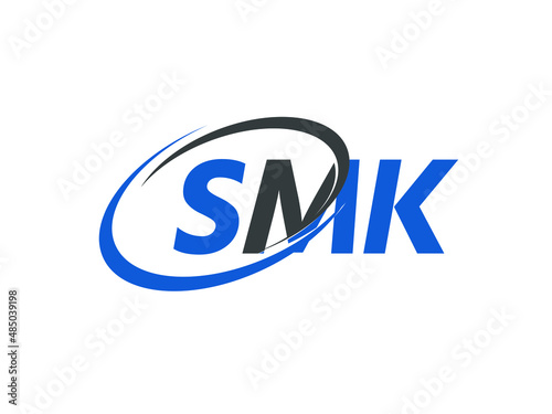 SMK letter creative modern elegant swoosh logo design