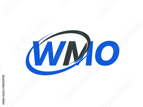 WMO letter creative modern elegant swoosh logo design