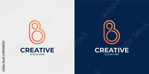 set of letter B and abstract logo