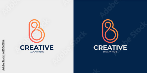 set of letter B and abstract logo