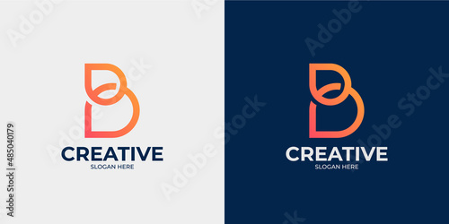 set of letter B and abstract logo
