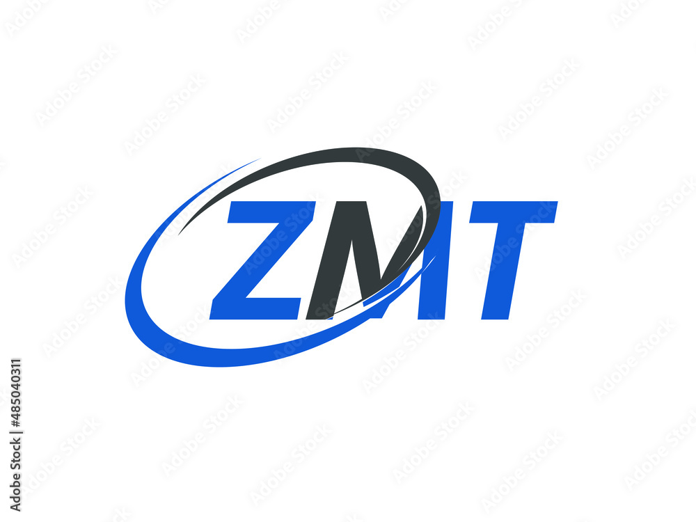 ZMT letter creative modern elegant swoosh logo design