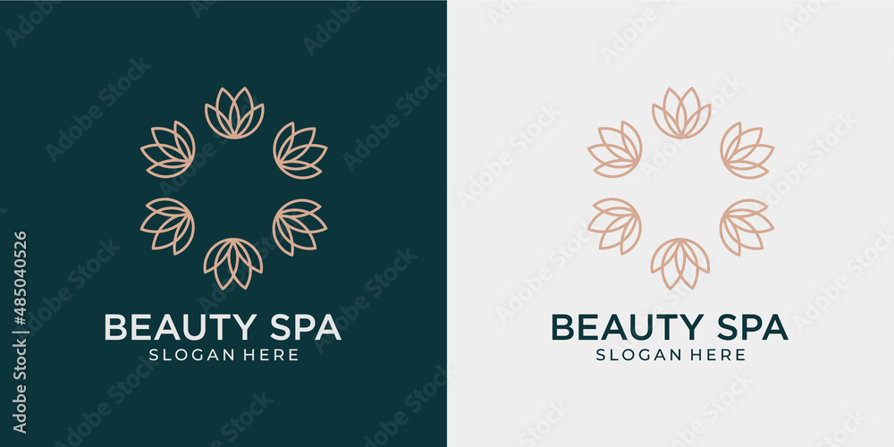 minimalist and abstract beauty logo set