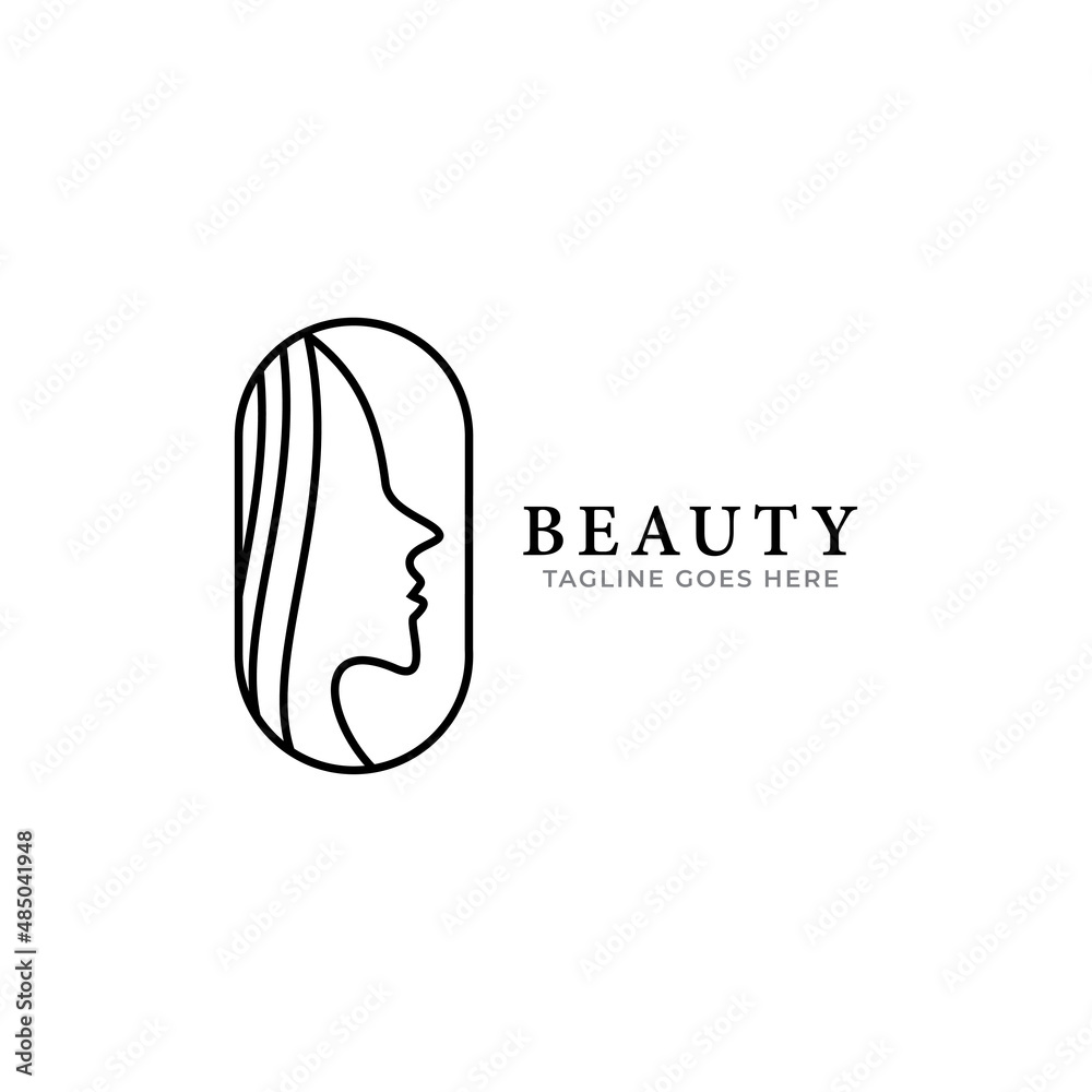 beauty women face elegant logo design beauty women face elegant logo design