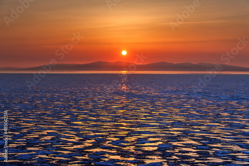 sunset over sea
