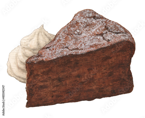 ガトーショコラ　ケーキ　手描き