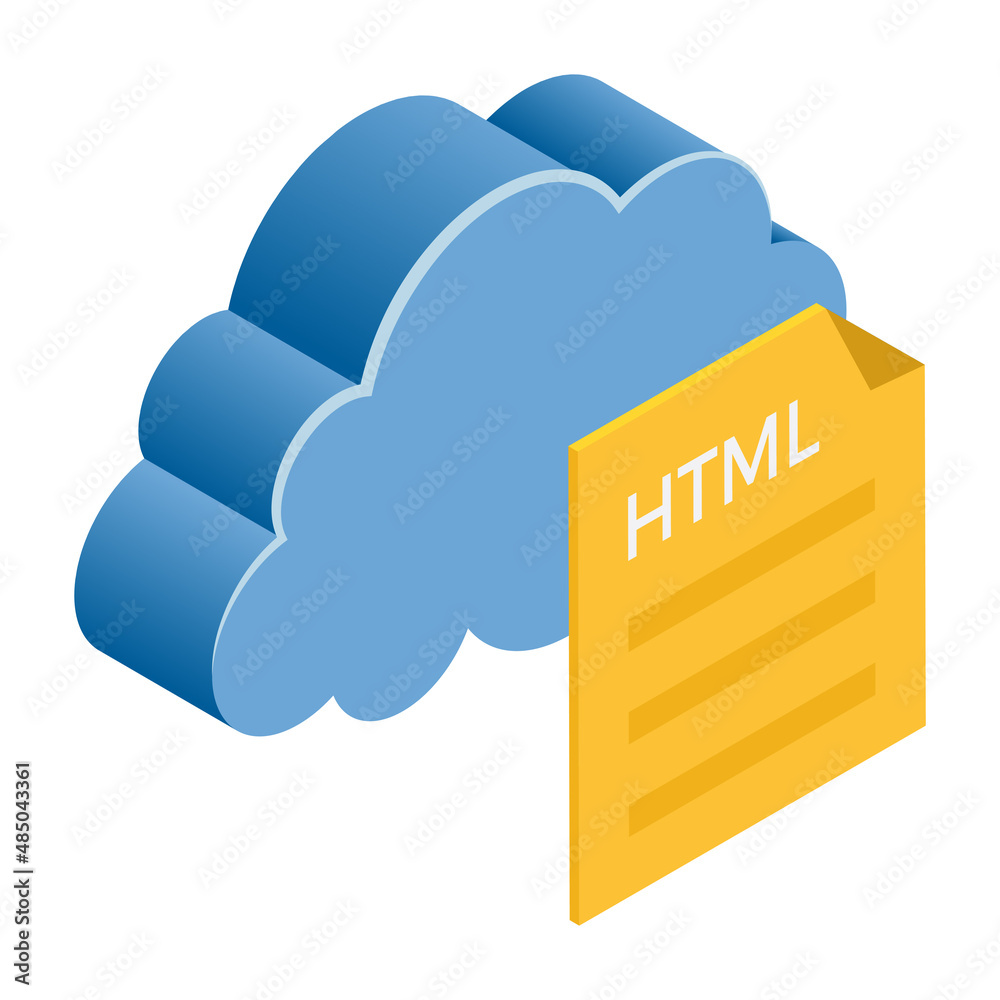 Html File - Isometric 3d illustration. Html File - Isometric 3d illustration.