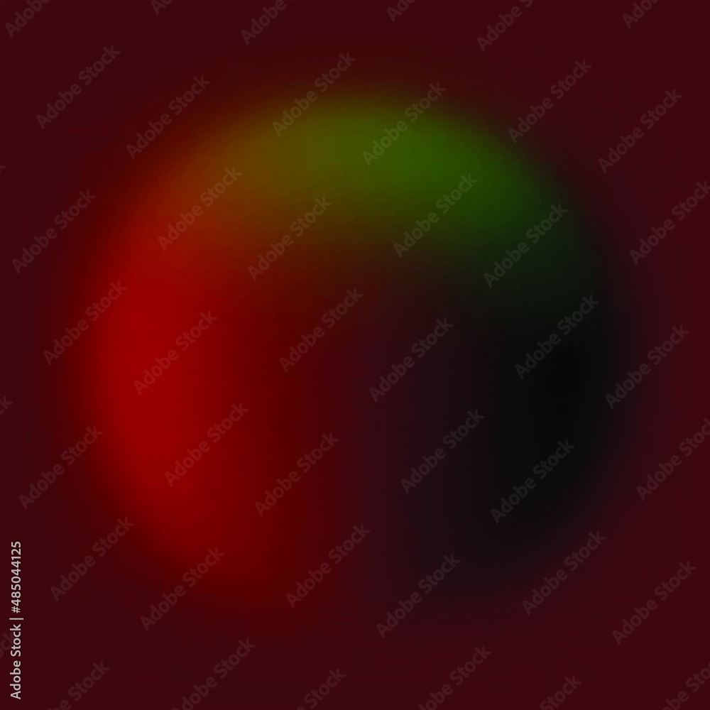 Red green round sphere futuristic background dark smooth