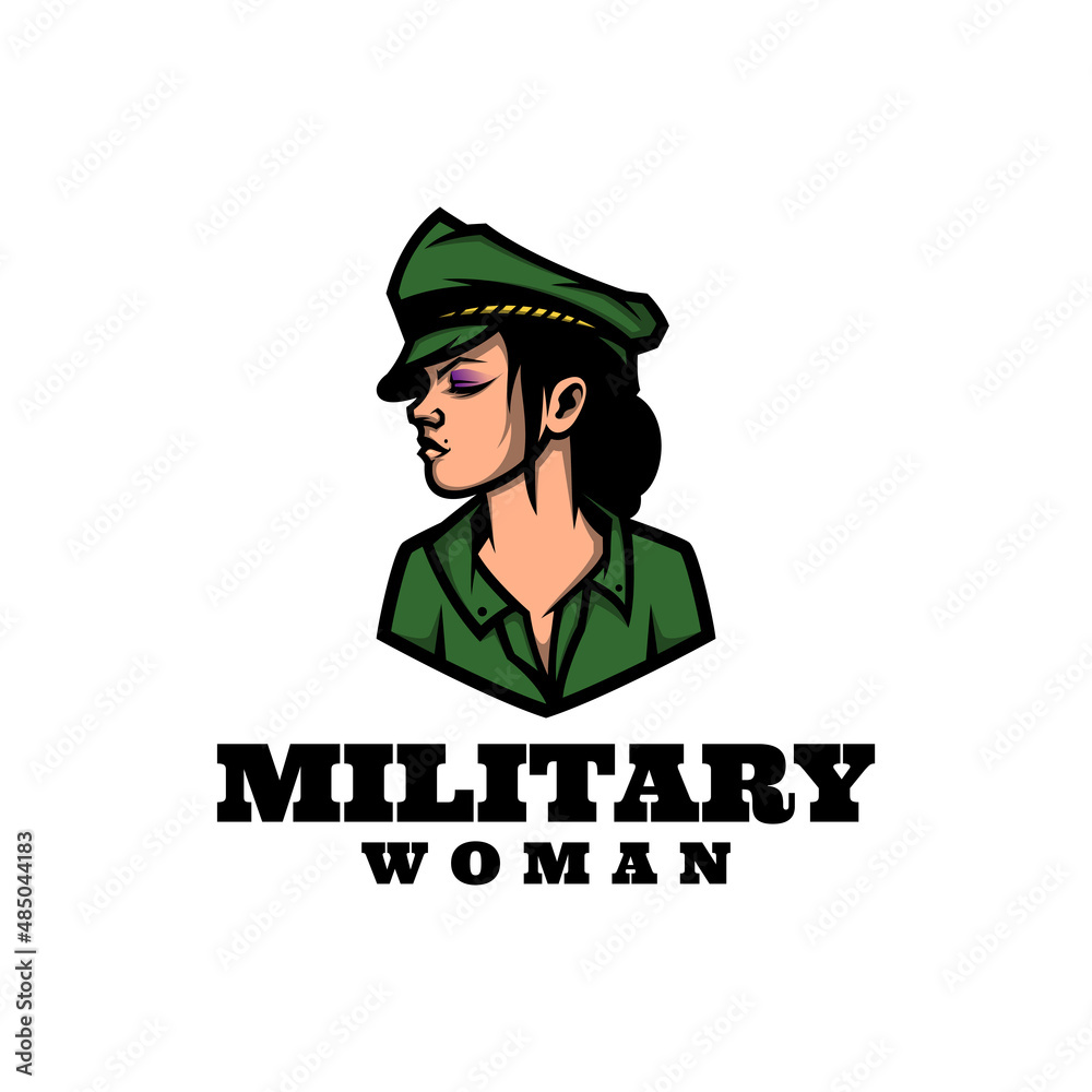 Illustration vector graphic of Military Woman, good for logo design