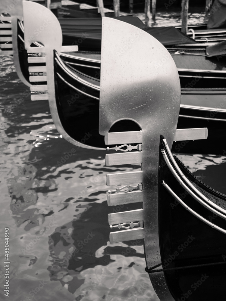 Ferro da Prua Metal Bow of a Gondola Boat in Venice, Italy