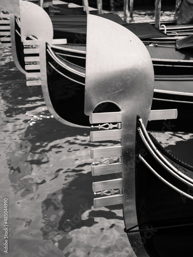 Ferro da Prua Metal Bow of a Gondola Boat in Venice, Italy photo
