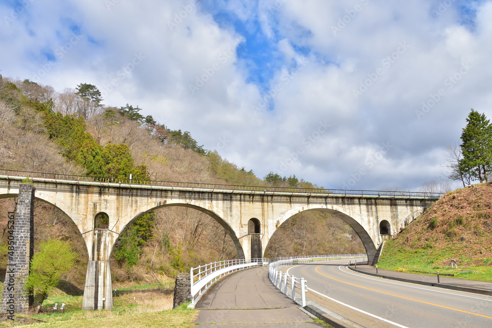 Fototapeta premium 岩手 JR釜石線の宮守川橋梁