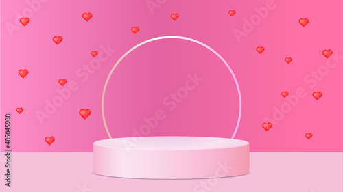 Scene for advertising products in the style of valentine's day.