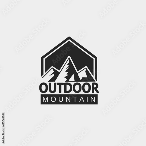 outdoor mountain retro logo template.