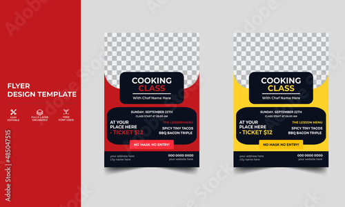 Cooking Class Flyer Design template. 