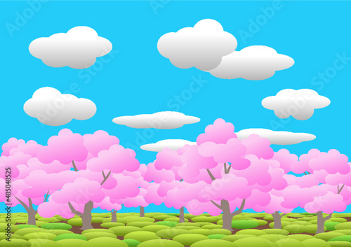 桜並木の風景