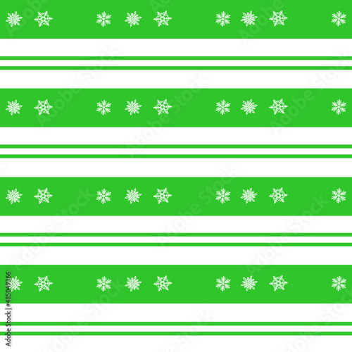 Christmas vector seamless pattern. Snowflakes on green background. Vector illustration