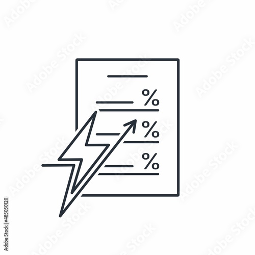 planning document. Control and distribution of energy resources. Vector linear icon isolated on white background