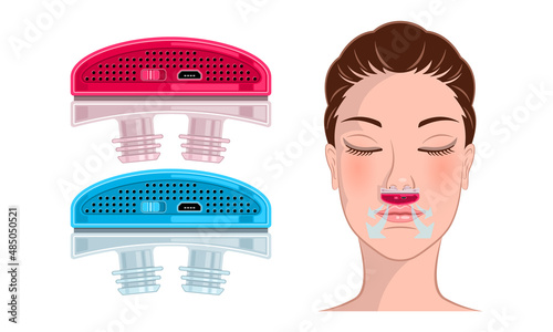 anti snoring device cartoon style isolated white background