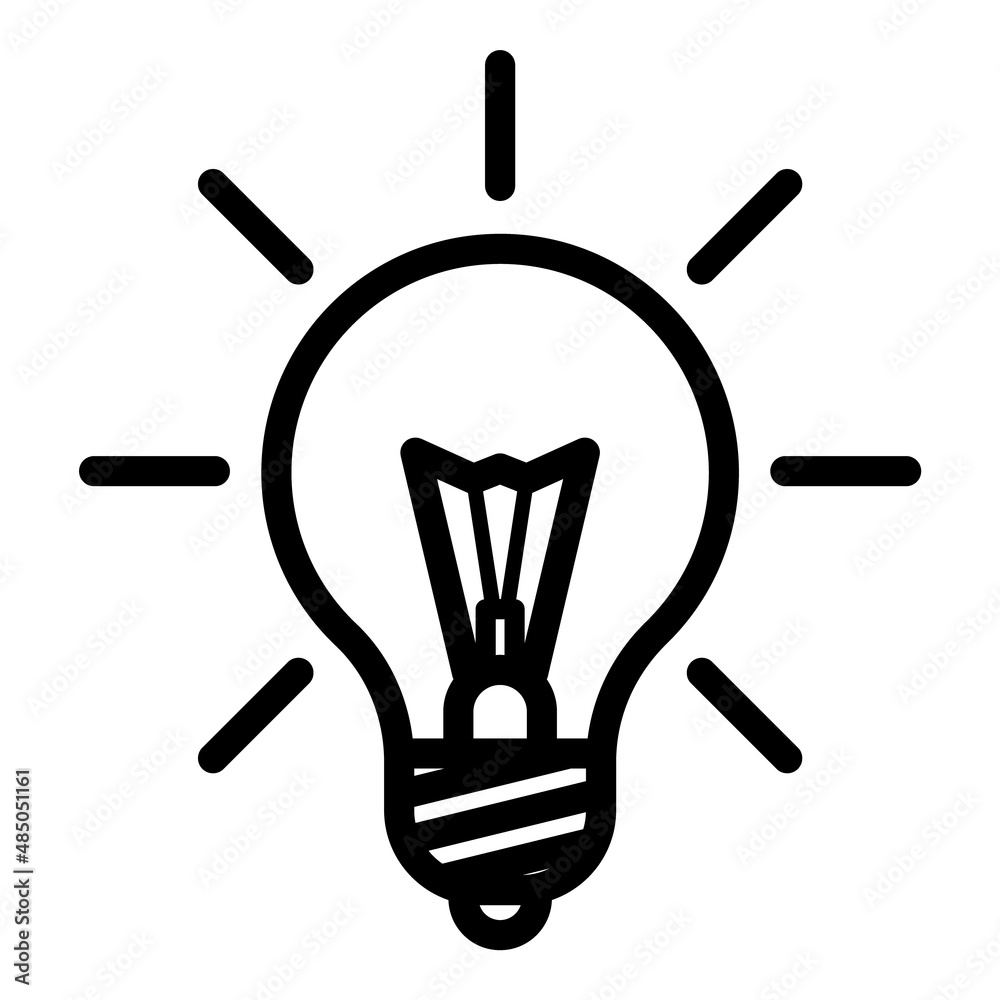 Lightbulb Idea Flat Icon Isolated On White Background Lightbulb Idea Flat Icon Isolated On White Background