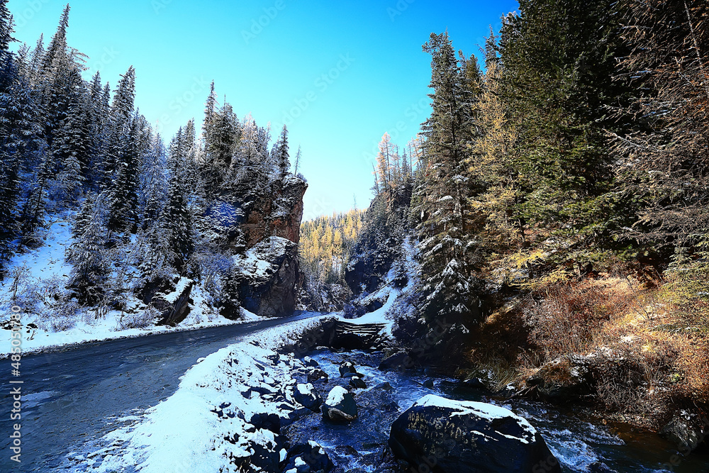 mountains snow altai landscape, background snow peak view