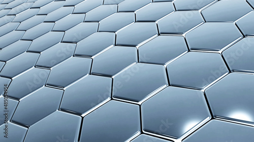Hexagons silver geometric b...