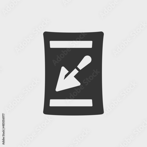 Package of cement. Simple black and white icon or pictogram