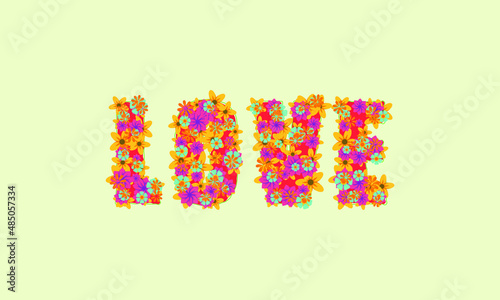 love with flower or valentine day love vector logo template 
