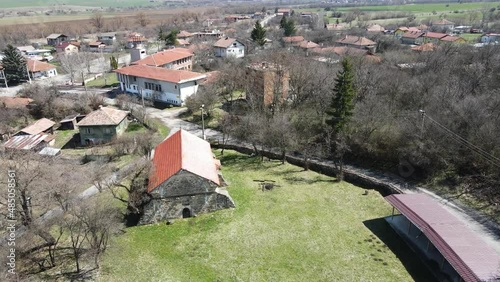 Aerial view of church of Saint Simeon Stylites at Egalnitsa village, Pernik Region, Bulgaria photo