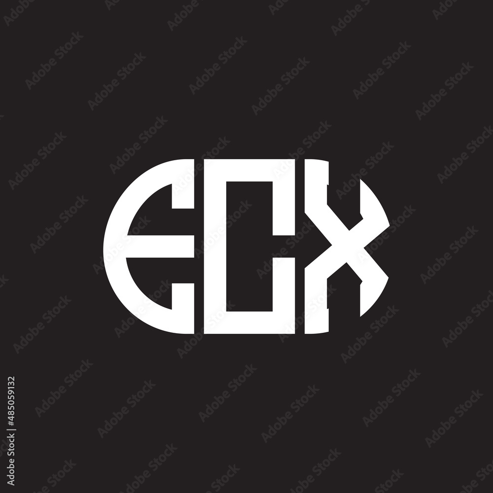 ECX letter logo design on black background. ECX creative initials letter logo concept. ECX letter design. ECX letter logo design on black background. ECX creative initials letter logo concept. ECX letter design.
