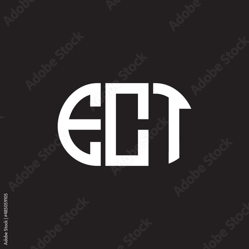 ECT letter logo design on black background. ECT creative initials letter logo concept. ECT letter design.