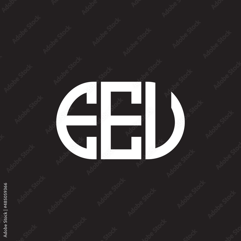 EEU letter logo design on black background. EEU creative initials letter logo concept. EEU letter design.