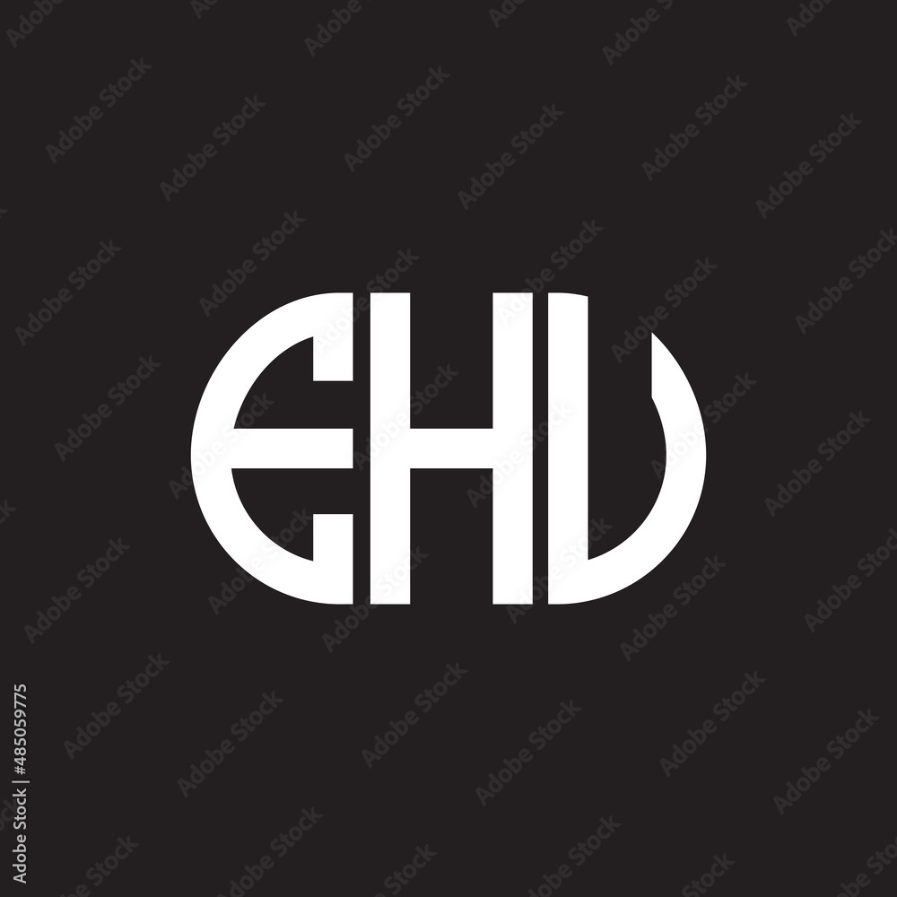 EHU letter logo design on black background. EHU creative initials letter logo concept. EHU letter design. EHU letter logo design on black background. EHU creative initials letter logo concept. EHU letter design.