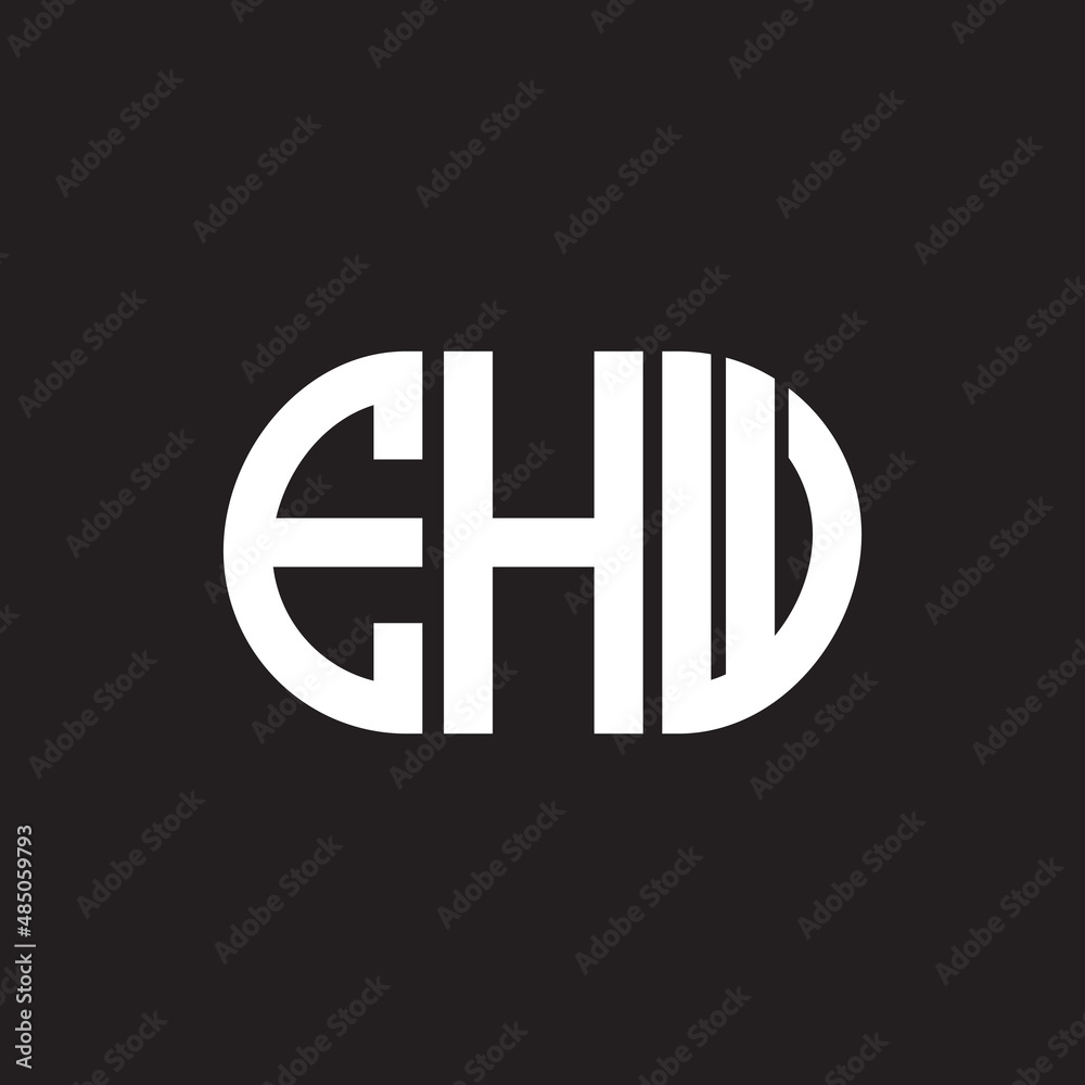 PrintEHW letter logo design on black background. EHW creative initials letter logo concept. EHW letter design. PrintEHW letter logo design on black background. EHW creative initials letter logo concept. EHW letter design.
