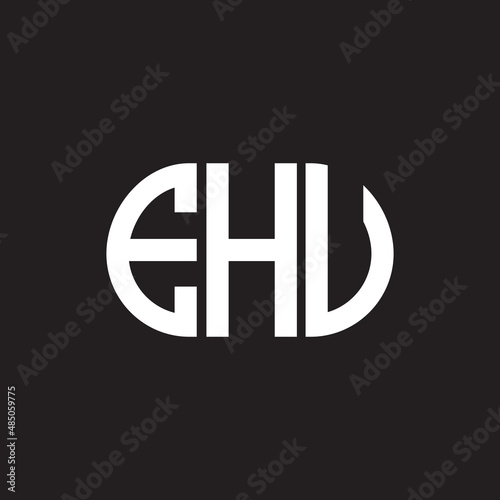 EHU letter logo design on black background. EHU creative initials letter logo concept. EHU letter design.