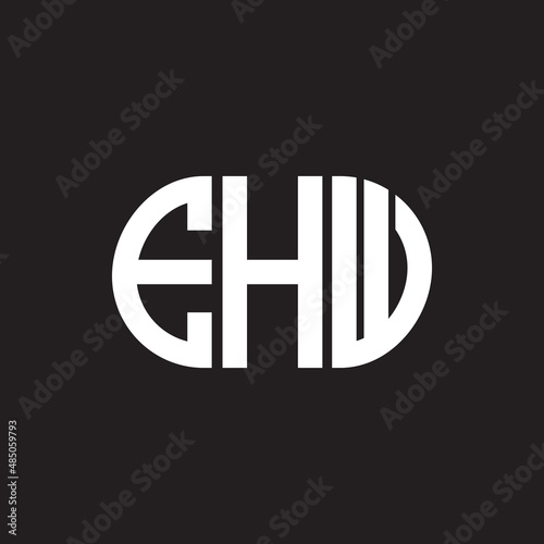 PrintEHW letter logo design on black background. EHW creative initials letter logo concept. EHW letter design.
